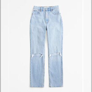 Curve Love Ultra High Rise 90s Straight Jean with Ripped Knees, 31S